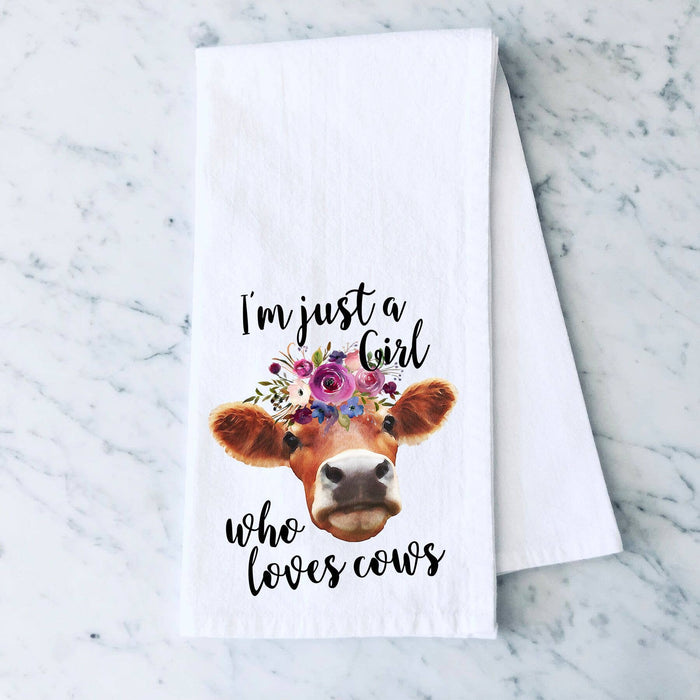 I'm Just A Girl Who Loves Cows Towel