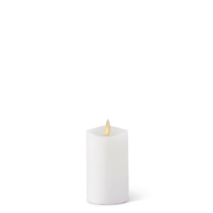 K&K Interiors - White Wax Luminara Slim Indoor Pillar Candle (2x4.25in)