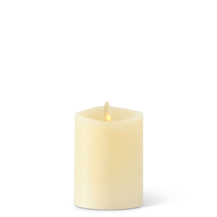K&K Interiors - Ivory Wax Luminara Medium Indoor Pillar Candle (3x4.5in)