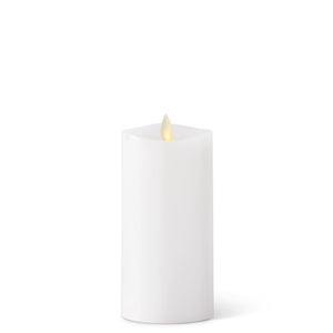 K&K Interiors - White Wax Luminara Medium Indoor Pillar Candle (3x6.5in)