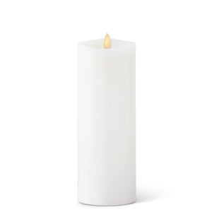 K&K Interiors - White Wax Luminara Medium Indoor Pillar Candle (3x8.5in)