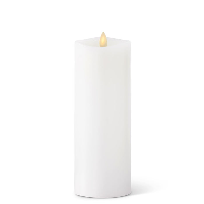 K&K Interiors - White Wax Luminara Medium Indoor Pillar Candle (3x8.5in)