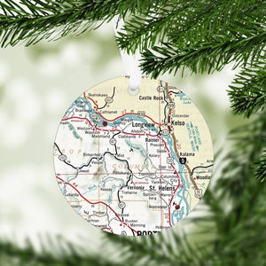 Daisy Mae Designs - Columbia County Oregon Map Ornament