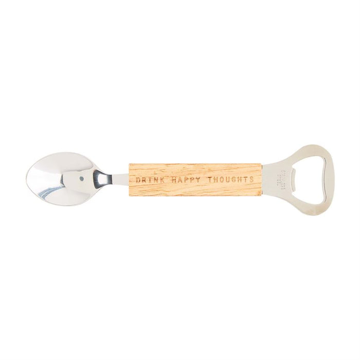 Mud Pie - Bar tools, drink happy thoughts spoon and bottle opener