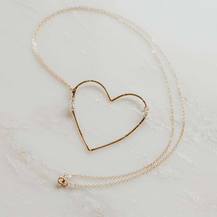 Derive Jewelry - Enchanted Herkimer Diamond Heart Shaped Necklace