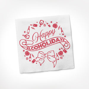 Twisted Wares - Happy Alcoholidays COCKTAIL NAPKIN