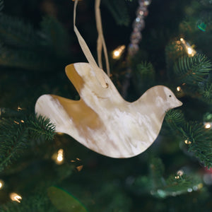 Ornaments 4 Orphans - Dove Cow Horn Christmas Ornament