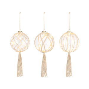 Demdaco - Lit Glass Ornaments with Macrame