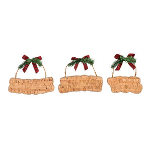 Demdaco - Cork Plaid Ornaments