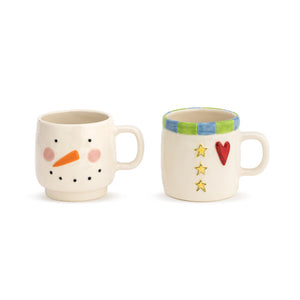 Demdaco - Heartful Snowman Stacked Mugs