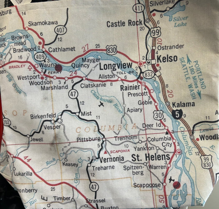 Daisy Mae Designs - Columbia County Map Tote Bag