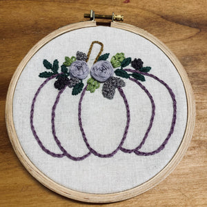 Sass At Home - Pumpkin Embroidery Hoop Art (Assorted Sizes/Colors)