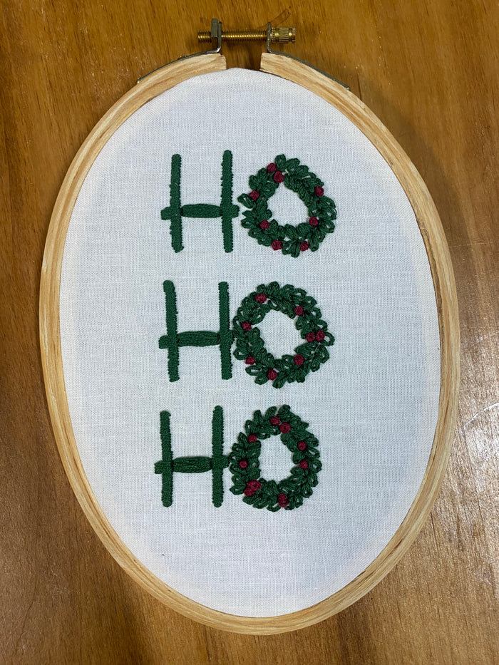 Sass At Home - "Ho Ho Ho" Embroidery Hoop Art