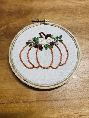 Sass At Home - Pumpkin Embroidery Hoop Art (Assorted Sizes/Colors)