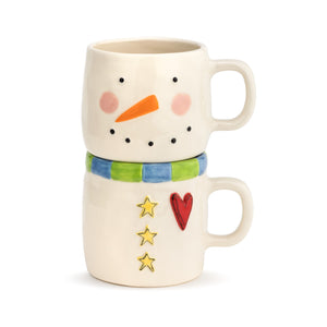 Demdaco - Heartful Snowman Stacked Mugs